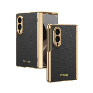 For Samsung Galaxy Z Fold 8 5G Case Matte Leather Hinge Protector Case For ZFold 8 Fold8 With Screen Plating Camera Case