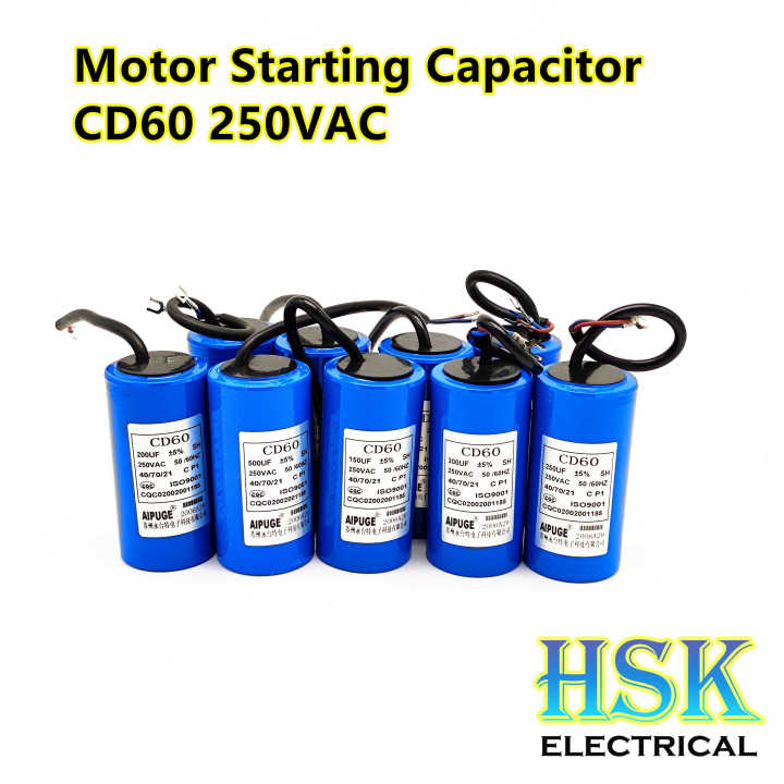 CD60 Motor Starting Capacitor 250VAC Blue 100uf 150uf 200uf 250uf 300uf ...