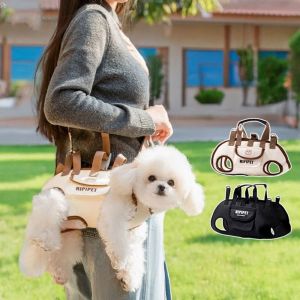 DEQIX Double Shoulder Dog Carrier Backpack Washable Breathable Pet Strap Artifact Multifunctional Adjustable Dog Outing Bag Travel