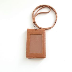 Flashee Holder Name Tag Kulit Dua Sisi Harper Lanyard Bolak Balik Mika Kancing ID Card +5 Slot Kartu