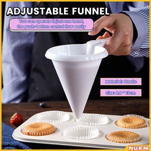 Nurm White Adjustable Plastic Funnel for Baking Cake Decorating Tools Kitchen Accessories