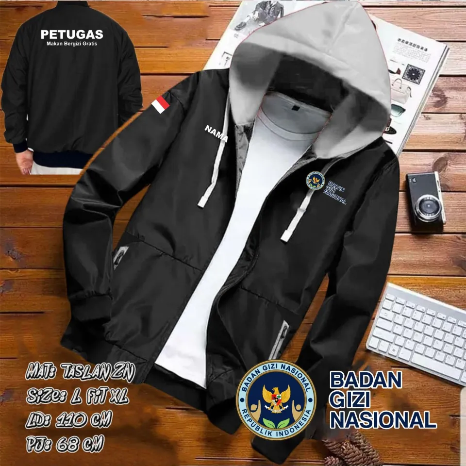 NEW !!!! JAKET BOMBER HOODIE BADAN GIZI NASIONAL JAKET PRIA