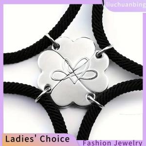[Hot Sale Jewellery]liuchuanbing Four-leaf Clover Magnetic Best Friendship Bracelets For 4pcs Women Men Magnet Heart Best Friend Forever Good Luck Bracelet Gift