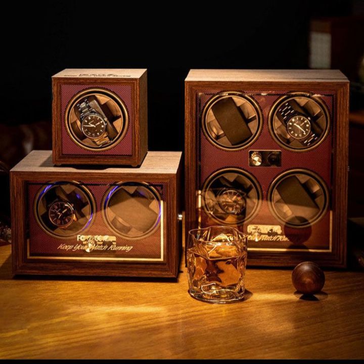 Goyoung LTD Watch Winding Box Black Walnut Vertical 1/2/4 Automatic