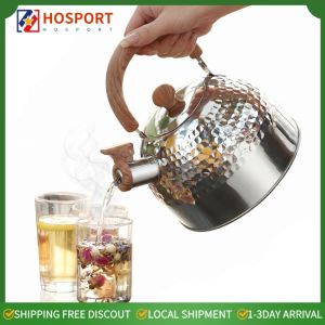 Stainless Steel 3L Tea Kettle with Whistle and Anti-hot Handle for Camping and Home Use Boiling Water and Milk