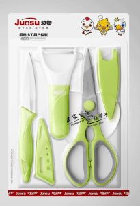 3pcs Stainless Steel Scissors Set Food Tools Kitchen Fruit Knives Potato Peeler Chicken Fish
