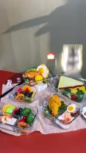 in stock-local saleEZALO High Borosilicate Glass Storage Container Compartment Airtight Lunch (400/630/1040/1500ml)