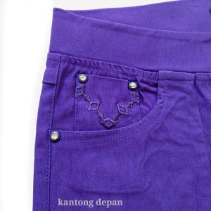 Celana Legging Import M-4L katun strit wanita besar warna ungu senam jogging yoga maxjem