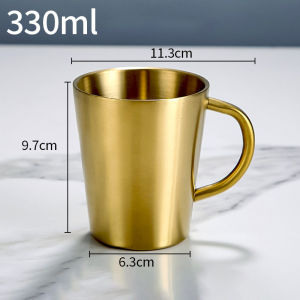 MLADEN Stainless Steel Coffee Cup Double Layer Water Cup  Milk Cup Metal Tea Beer Mug Korean Cup