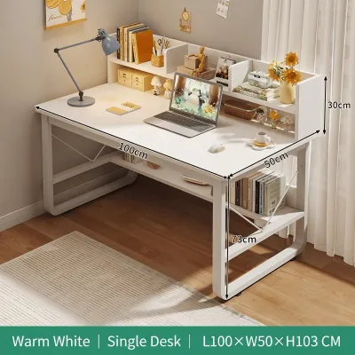 Desk Study Table Computer Desk Bookshelf Integrated Simple Home Bedroom Small Student Study Desk Office Desk Bedroom Table Study Bookcase Combination