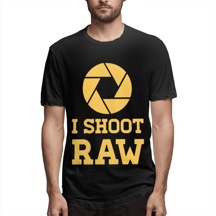 [2023 New Style T-shirt] I Shoot Raw Photographer Photography Plus Size Men's T-shirt Men's Cotton Short Sleeve Tees
