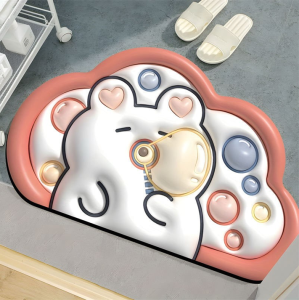 3D Floral High Quality Anti-skid Thick Door mat 40x60cm Diatomite Fully Rubberize for Home Entrance Indoor Outdoor Bedroom bathroom kitchen Floor Mat Absorbent home decoration