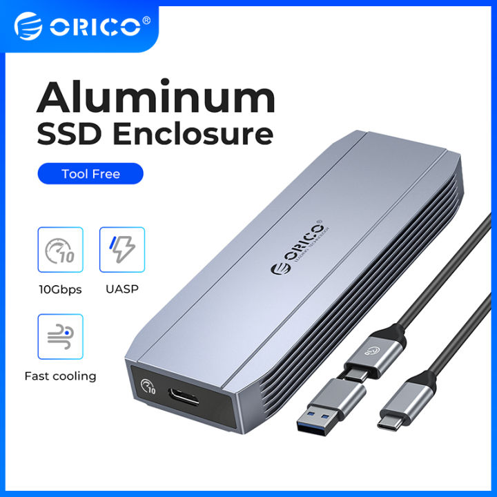 Orico Tool Free M Sata Ssd Enclosure Aluminum Sata Gbps Nvme Gbps Pcie Type C M Ssd