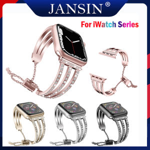 Dây Đeo Kim Loại Đính Đá Sang Trọng Cho Đồng Hồ Thông Minh apple watch 7 41mm 45mm 40mm 44mm series 7 6 SE 5 4 3