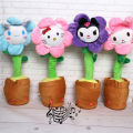 Boneka Kaktus Goyang Charger Usb - Mainan Kaktus Joget Peniru Suara - Kaktus Tiktok Menari Menyanyi Dance MENARI LED. 