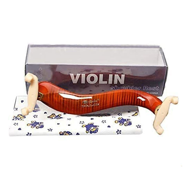 Violin Shoulder Rest Adjustable Wood, EVA Foam and Cleaning Cloth for 3
