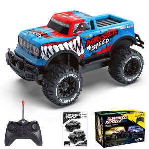 Free Delivery! 1: 20 RC Car Four Wheel Drive Climbing Car Illuminated Monster Off road Remote Control Vehicle Car Toys with Lights