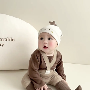 Spring Hat Kids Baby Bonnet Cap Breathable Hat Cute Cartoon Hat Infant Soft Hat Bonnet Cap for Boy Girl Aged 0-6 Months