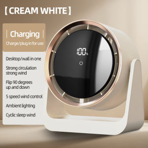 (SG Dliver)4000mah Mini Portable Wall-Mounted Desktop Fan USB Rechargeable  Air Circulation Electric Fan LED Digital Display Stand&Tower Fan