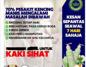 Botanical vitacare solution foot ulcer treatment and ekzema 150ml / krim keringkan luka kencing manis dan ekzema