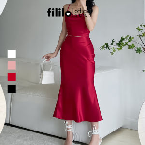 Chân Váy Dài Midi 80cm Đuôi Cá FILILO Vải Lụa Taca Skirt Form chuẩn Thiết kế Cao cấp