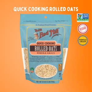 Bob’s Red Mill Organic Quick Cooking Rolled Oats เกล็ดข้าวโอ๊ตอบชนิดหยาบ 454g