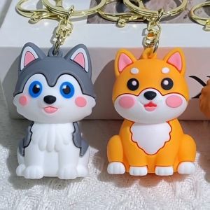 3D Dog Silicone Keychain - Cute Animal Design Perfect Holiday Gift