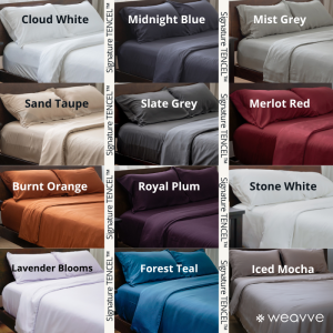 Weavve Signature TENCEL Fitted Sheet Set with Bolster Case (Fitted Sheet + Pillowcase + Bolster Case)