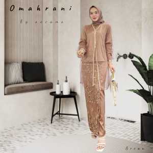 OMAHRANI one set outer rok tile bordir setelan setrok 4in1 utk raya lebaran bukber kondangan pesta