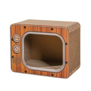 Sacesr Corrugated Cat Scratching House Creative Cat Scratcher TV-shaped Scraper for Cats Large Capacity HomeAccessories J6H9P