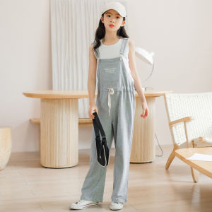 2024 New Summer Spring Pants For Girls Kids Jumpsuits Long Suspender Pants Girl Teenager Fashion Trousers Casual Overalls Winter School Clothing  Autumn