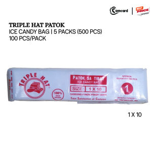 TRIPLE HAT PATOK BRAND PLASTIC ICE CANDY BAG 5 PACKS (500 PCS) (100PCS/PACK)