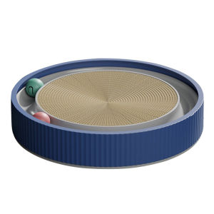 Cat Scratching Board Corrugated Round Cat Scratch Board Pad Cat Bed Pet Supplies Circular Scratch Pads Pet Cat Toy Resistant Claw Scratching Board (Blue)