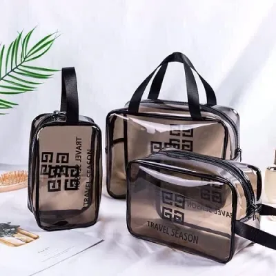 [HCM] Set 3 Túi Nhựa Trong Suốt Thời Trang Đựng Đồ Dùng Cá Nhân Mỹ Phẩm Kiểu Dáng Đẹp Sang Trọng Chống Nước Tốt Cực Tiện Lợi Khi Đi Du Lịch Công Tác