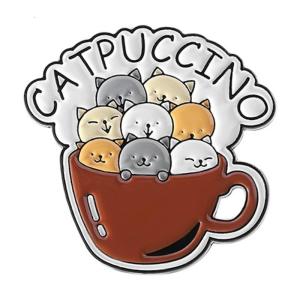 Fun Feline Inspired Initial Brooches User Friendly Coated Metal Decorative Pins Pet Brooches For Accessorizing Style