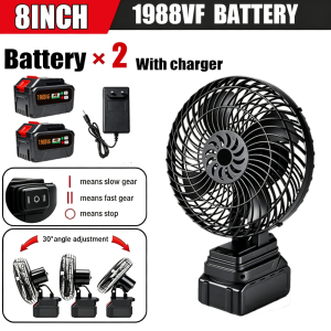 Cordless Fan 8 Inch Adjustable angle High Power Outdoor Desktop Cooling Rechargeable Fan