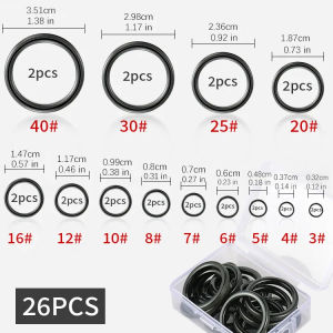 26PCS Fishing Rod Guide Ring Set 3#-40# Tip Top Ring Replacement Kit Sea Rod Repair DIY Fishing Accessories
