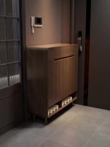Urban Echo Solid Wood Shoe Cabinet with Ultra-Thin Design