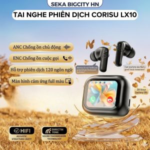 Tai nghe phiên dịch SEKA CORISU LX10 giảm tiếng ồn có màn hình cảm ứng tiện dụng dịch tiếng Việt dịch nhiều ngôn ngữ