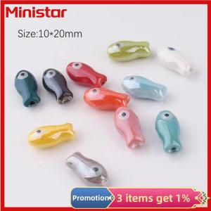 Ministar 10PCS Retro Small Fish Beads Charms Spacer Loose Beads For Jewelry Making Crafts Handmade DIY Bracelet Accessories