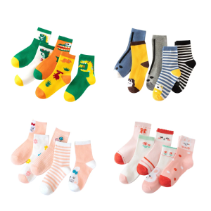 5 Pairs Spring Autumn Socks Baby Ankle Socks Breathable Cotton Socks Cartoon Pattern Socks for Toddlers Infant Children