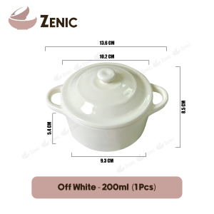 Zenic Ceramic Bakeware Set with Lid and Handle Mini Casserole for Lasagna Souffle and Soup