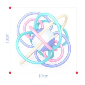 4 pieces of newborn soft teether teething toy dial safe cookable rattle newborn biting teether