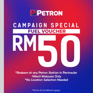 (Campaign Special) Petron RM50 Fuel voucher (W.Msia Only) (Valid 16-days)(Promo Price Start on 14th jan 8 pm)