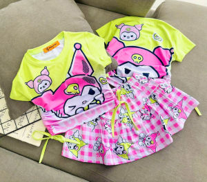 24-43kg bộ áo và váy quần bé gái thun lạnh 3D loại 1 mềm mịn mát bền đẹp