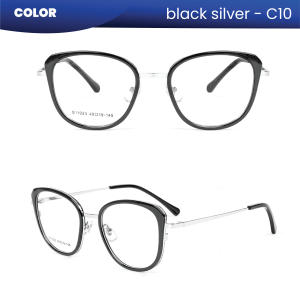IOOI Eyewear -  Kacamata Cat Eye Metal PC Lensa Minus Anti Radiasi Blueray Pria Wanita S11923