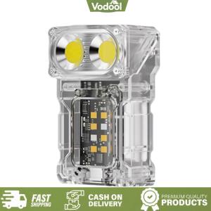 [Vodool Sport Center] COB+SMD LED Outdoor Mini Flashlight USB Rechargeable Camping Work Light Power Display Hat Clip Light for Camping Fishing Walking