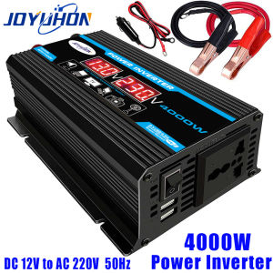JOYUHON Solar Power System full set 18W Solar Panel 4000W Power Inverter DC12V TO AC22OV Car Inverter Converter with Dual USB ports and Universal Socket for Home Outdoor