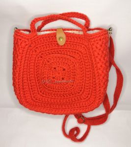 Handmade Crochet Shoulder Bag with Strap