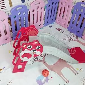 hot sale-instockGooGoo BirdBear Children Slide Playground Slide w Safety Guard Fence For Kids Papan Gelongsor